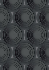 Circular background with concentric elements. Minimal abstract clean paper 3d design template. Concentric circular neumorphic frame banner.