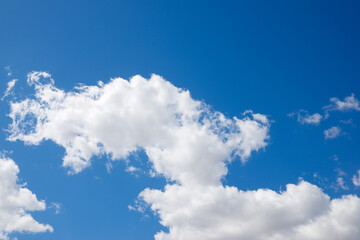 Naklejka na ściany i meble Close-up of blue sky with clouds in Spain.