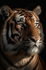 Fototapeta premium Tiger head portrait, created with generative AI