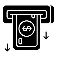 Editable design icon of money withdrawal 
