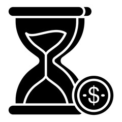 Trendy vector design of time is money 