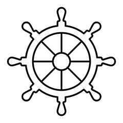 Obraz premium Nautical Wheel Thin Line Icon