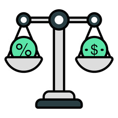 An editable design icon of financial balance 