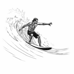 Surfer Athelete Logo. Generative AI