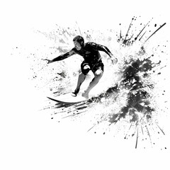 Surfer Athelete Logo. Generative AI