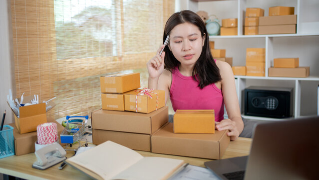Small business owners are stressed and worried about canceled items and damaged in shipping, Business and financial losses, Disappointed, Fail, Discouraged, Fall stress, Fatigue, Sad.