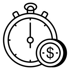 Trendy vector design of time is money 