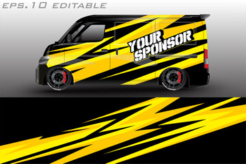 racing car wrap design for vehicle vinyl stickers and automotive company sticker livery	