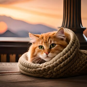 Adorable cat tucked inside a bag, perfect for animal lovers and feline enthusiasts. Get this cute stock photo for your projects today.