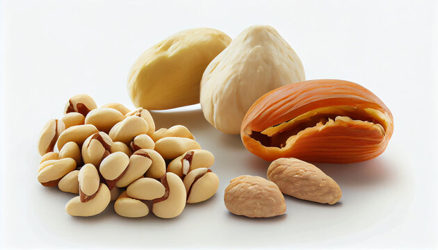 Cashew nuts almond hazelnut and blanche peanuts Ai generated image