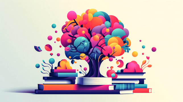 Creative illustration for Book Day, generative AI.