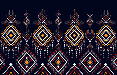 Geometric ethnic pattern seamless flower color oriental. 
seamless pattern. Design for fabric, curtain, background, 
carpet, wallpaper, clothing, wrapping, Batik, 
fabric,Vector illustration. pattern 