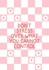 Checkered retro pattern with flowers.