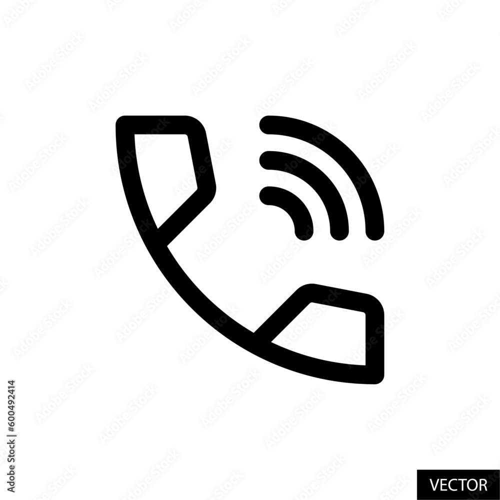 Poster phone call on speaker mode vector icon in line style design for website, app, ui, isolated on white 