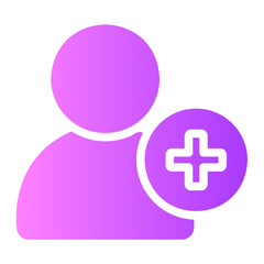 Obraz premium add user gradient icon