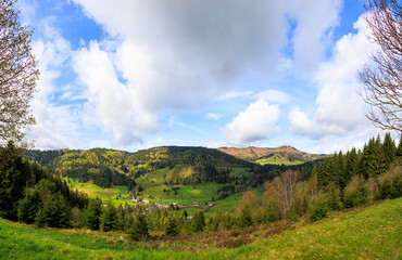 View over the mountains of the Black Forest near Menzenschwand