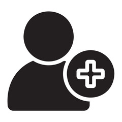 Fototapeta premium add user glyph icon