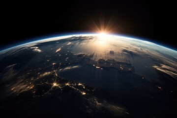 Fototapeta na wymiar Earth from space - Generative AI