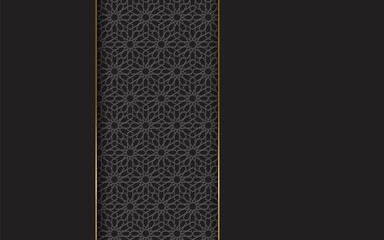 Islamic black design background for greeting card, business card.