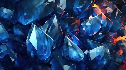 Decorative Blue Gemstone Wallpaper. Generative  AI 
