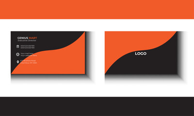 professional creative Minimalist black and orange color variation Modern corporate business card design template professional creative