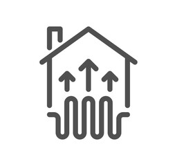 House heating related icon outline and linear vector.