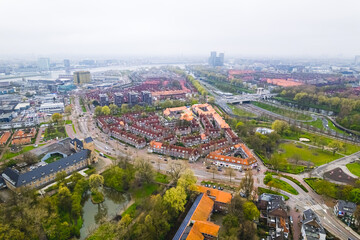 Obraz premium Panoramic view above Amsterdam city, Netherlands. High quality photo
