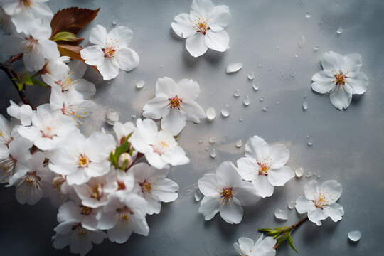 blossom on wooden background