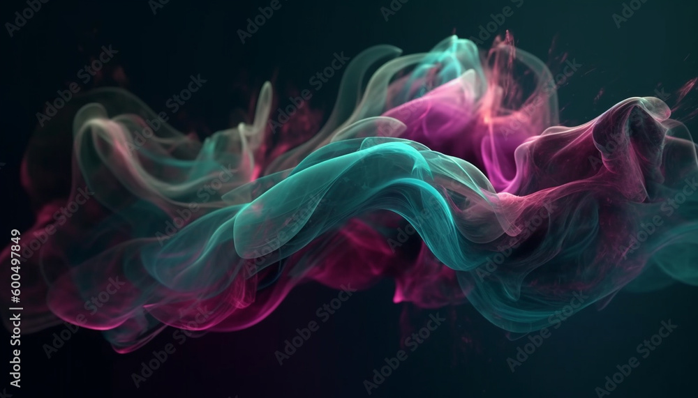 Poster smooth curves of fantasy fractals levitate in space generated by ai