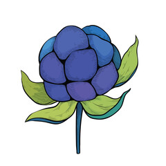 Obraz premium Blackberry icon colored blue. Hatching berry violet.