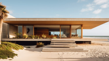 Outside view of a modern beach house
