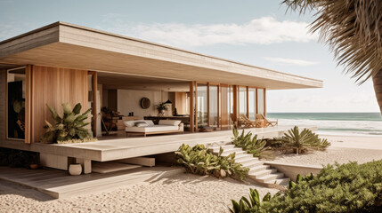 Outside view of a modern beach house
