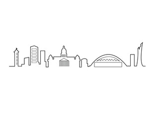 Obraz premium Durban south africa city skyline outline