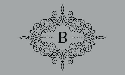 Stylish and elegant monogram design template with the initial letter B. Vector illustration of the logo.
