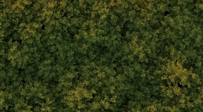 trees in the forest, top view, area view, isolated on white background, 3D illustration, cg render