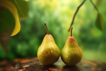 Fototapeta na wymiar pears, Generative AI illustrations. 