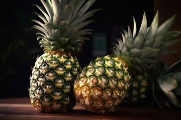 pineapple, Generative AI illustrations. 