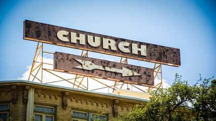 Obraz premium Street Sign to Church