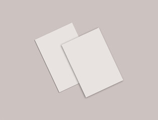 double a4 flyer blank mockup