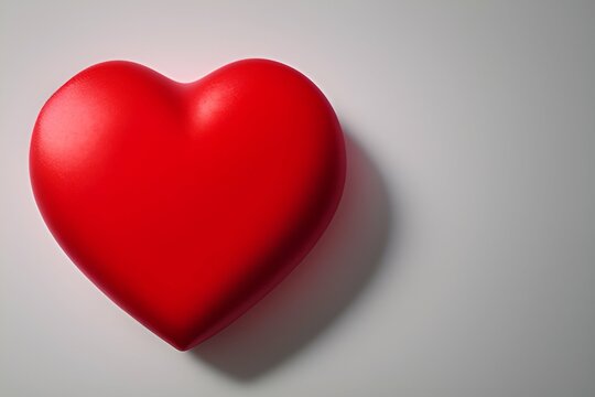 Generative AI. Beautiful red heart, symbolic image, illustration, gray background