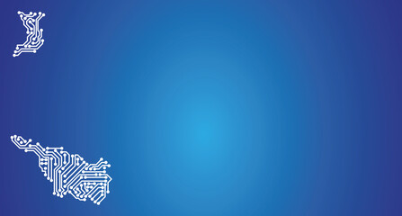 IT-Umriss des Bundeslandes Bremen auf blauem Grund