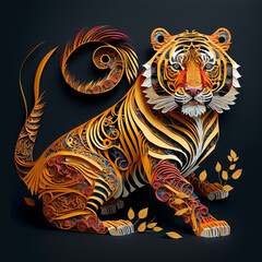 tigerthe whole body colorful beautifulmulti dimensiona