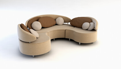 modern sofa 3D computer rendering