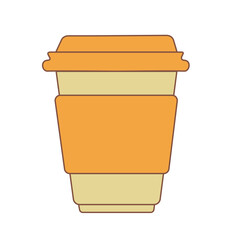 Delicious coffee orange paper cup. Drink vector illustration design.