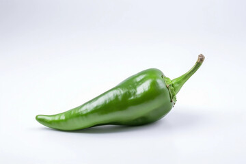 Green pepper on a white background. AI Generated
