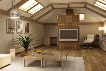3d rendering of the modern interior