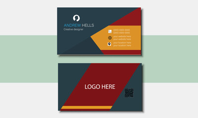 Modern presentation card with company logo. Vector business card template. Visiting card for business and personal use. Vector illustration design.