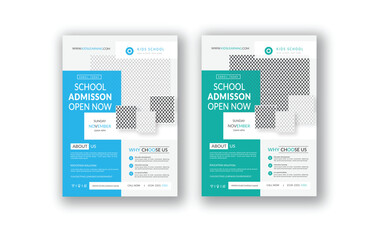 Kids education admission flyer back to school poster or Creative and modern online school kids flyer template design. education admission brochure poster