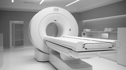 MRI scan machine, future medicine concept. Generative Ai