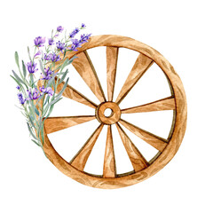 Lavender Watercolor Illustration. Provence Herbs Hand Painted isolated on white background.  Perfect for wedding invitations, bridal shower and  floral greeting cards